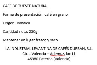 Café Jamaica Blue Mountain en grano (250 gr) - Imagen 2