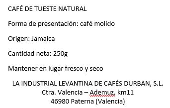 Café Jamaica Blue Mointain molido (250 gr) - Imagen 2
