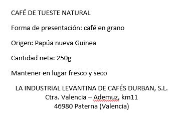 Café Papua Nueva Guinea en grano (250 gr) - Imagen 2